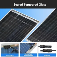 Panneau solaire 120 W 18V, panneau solaire bifacial monocristallin double face, 120 watts, 12 volts, pour batteries 12 V, caravane, camping-car, bateau, yacht, système solaire marin, balcon 3
