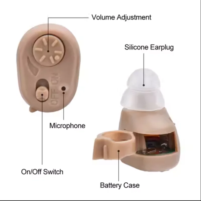 Mini in-ear digital hearing aid with adjustable volume for elderly deaf people - International 6