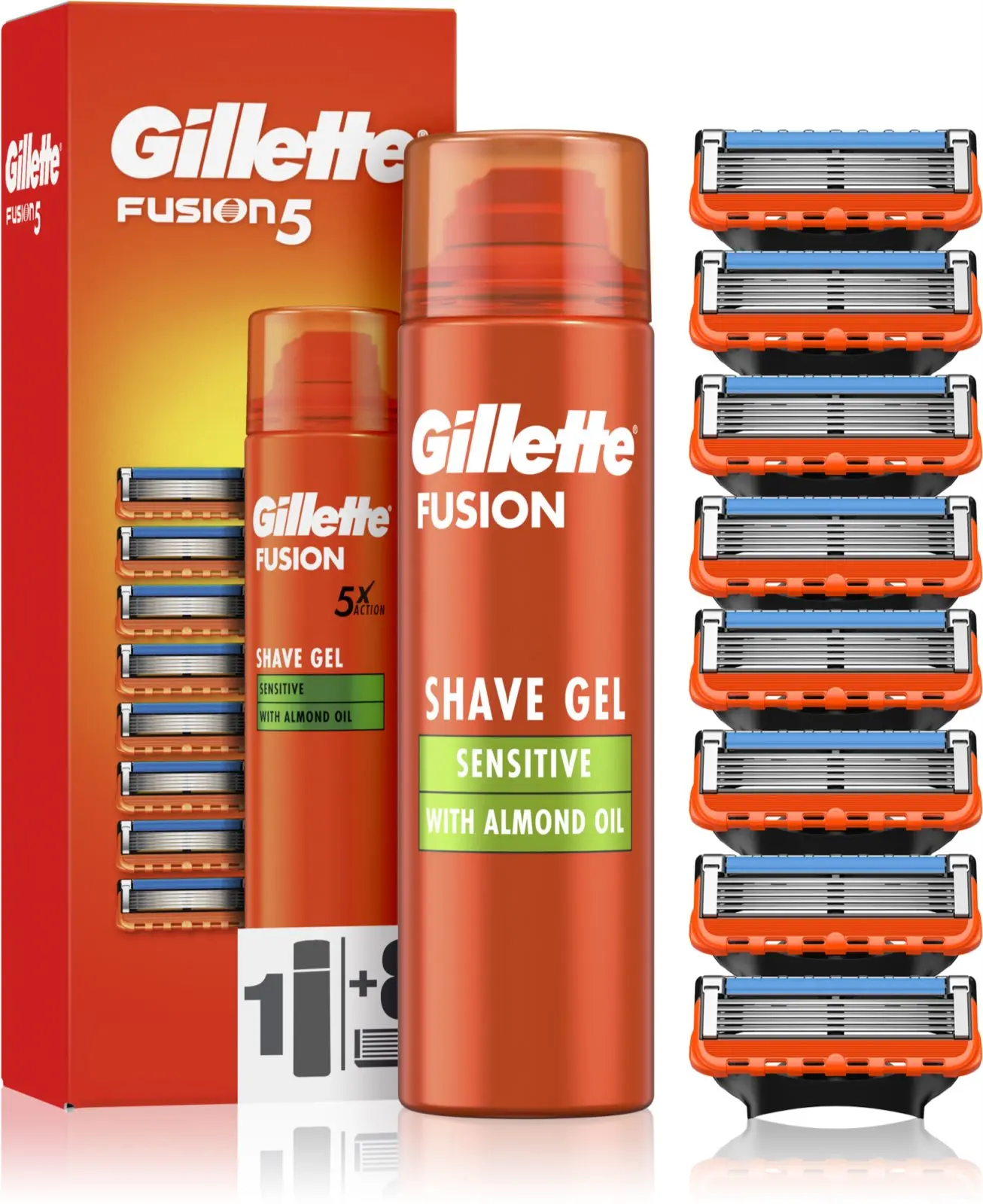 Gillette Fusion5 żel 200ml+8 wkładów ostrzy  z Polski za $26.75 / ~102zł
