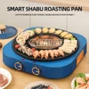Household Multifunctional Barbecue Pot BBQ Tool Double Knob Control Electric Smokeless Grill Hot Pot 1