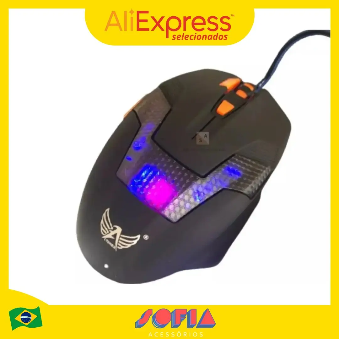 Mouse Gamer Modern Design Ergonomic LED 5 Buttons Cable Reinforced Rgb PC Notebook Computer-Fast Delivery to All Brazil