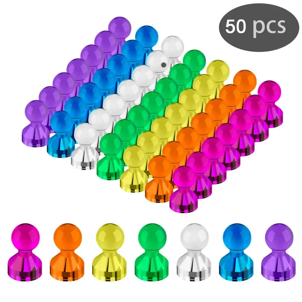 Magnetic Pins 50pcs Color Transparent Strong Magnetic Thumbtack Refrigerator Strong Magnet Office Painting Magnetic Thumbtack