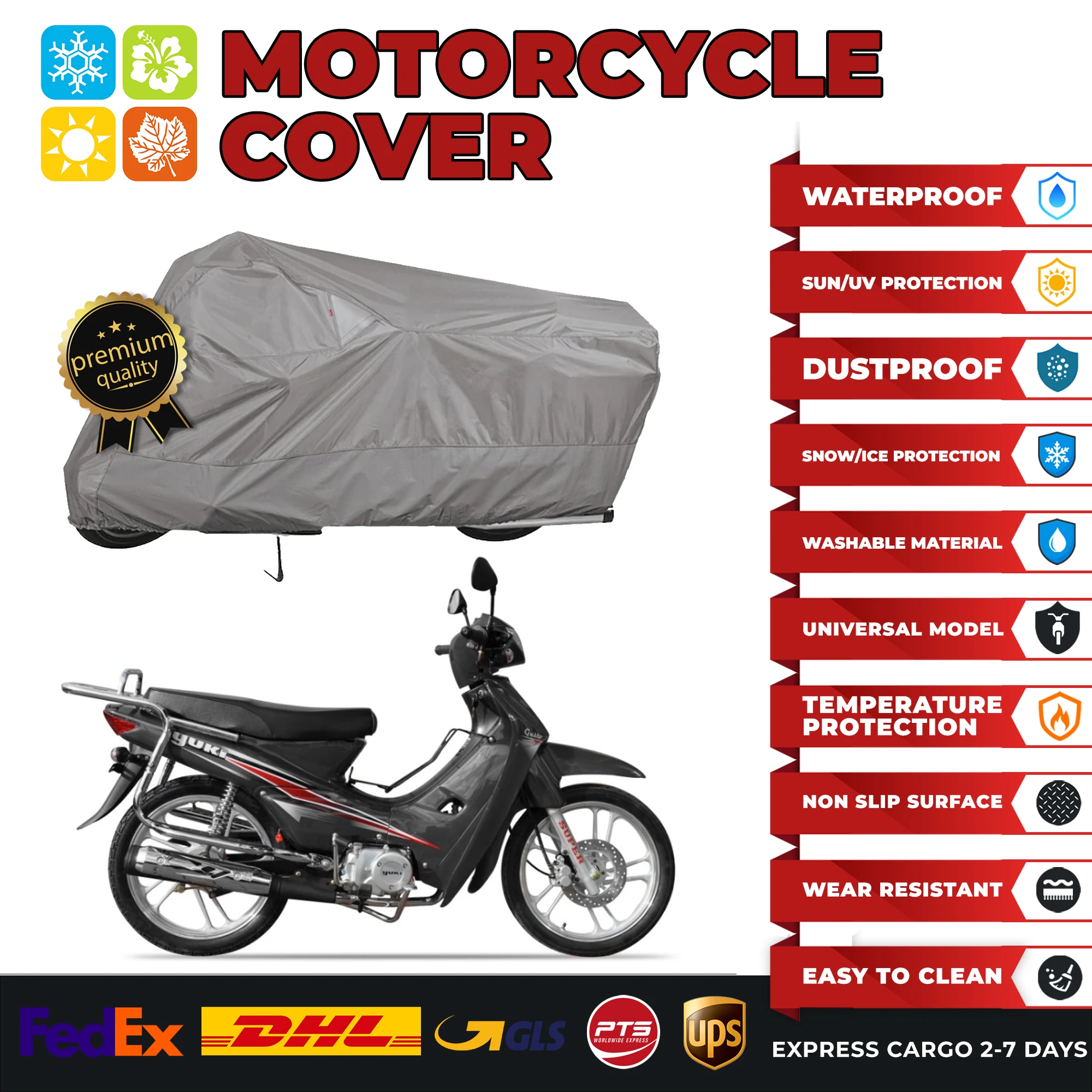 

Для Yuki YK-100-7A Gusto водонепроницаемые мотоциклетные чехлы Защита от пыли дождя снега УФ крышка Крышка для дома и улицы