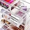 Acrylic Makeup Organizer, Storage Case for Cosmetics and Jewelry, 4 Large and 2 Small Drawers, Ideal for Vanity, Bathroom, Dorm, 5