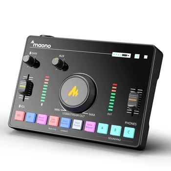 Maono AMC2 Neo Professional Sound Card Audio Interface Mixer With 48V Phantom Power For Smart Phone,PC,Live Streaming,Recording 1