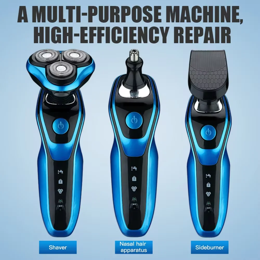 Electric Shaver Rotary Shaver Beard Trimmer Rechargeable Hair Cutting Shaving Machine Clipper for Men Waterproof