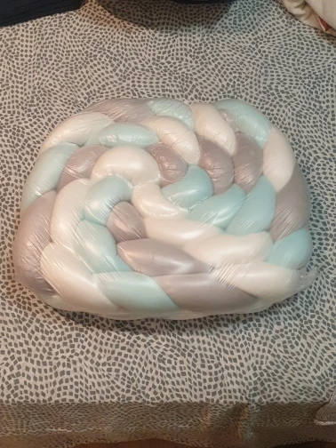 Infant Bebe 1-4M Crib Protector Cot Bumper Bed Braid Knot Pillow Cushion 3 Shares Baby Room Deco Bedding Accessory photo review