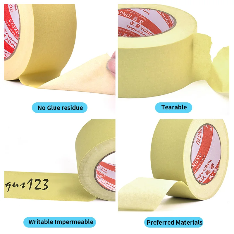 Custom Make Automotive Masking Tape 50m Colorful Masking Tape Crepe Paper  Masking Paint Tape - China Tape, Package Tape