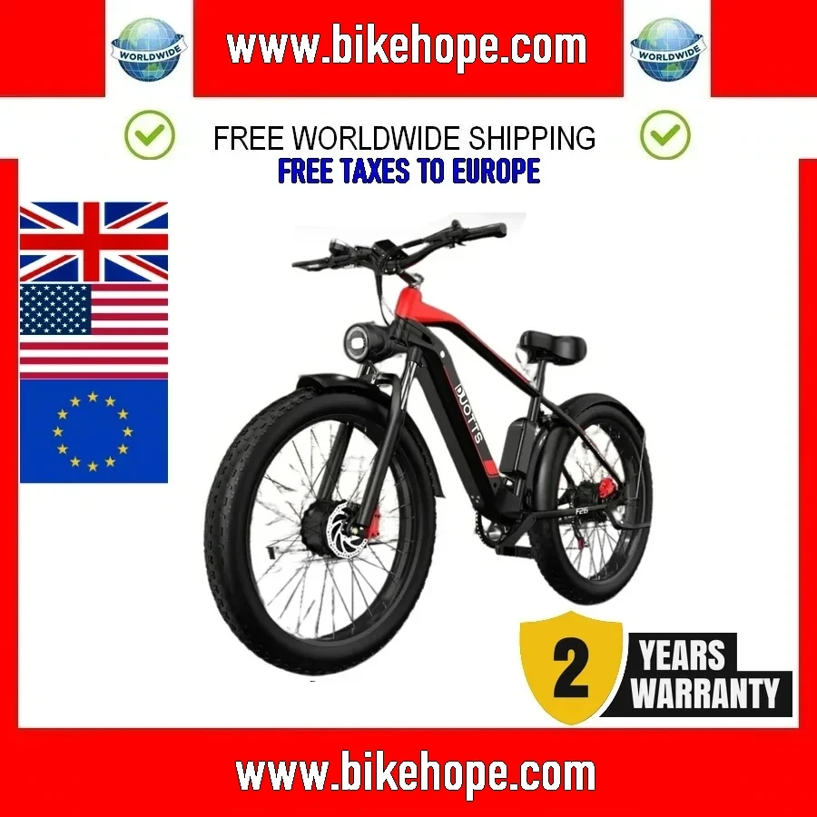 2024 EU stock electric bicycle,LG-20AH battery, 750W*2 dual motors, 26*4.0 fat tires, off-road mountain electric bicycle, 100km