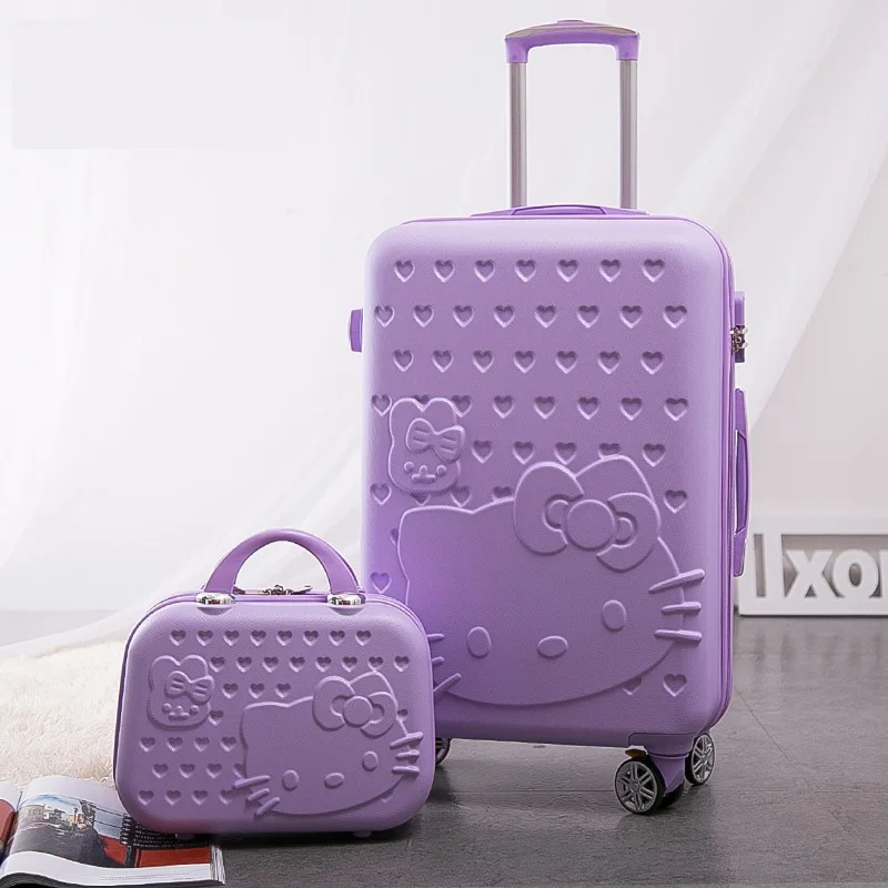 14"20"24 Inch Makeup Travel Suitcase Pack Of 2 Pieces With Wheel Carry On Trolley Luggage Sets Cosmetic Bag Valise