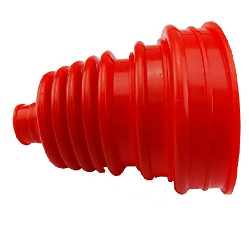 Pack of 4 Pieces Universal Flexible Silicone Constant Velocity CV Joint Boot Rubber 5 inch（125mm） Height Red-no Clamp
