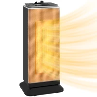 Керамический электрический обогреватель мощностью 2000 Вт с регулируемым осцилляционным термостатом и 3 режимами 18X15X40,5 см, черный