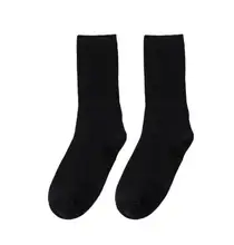  Calf socks black socks women's stockings college style high-tube cotton simple 