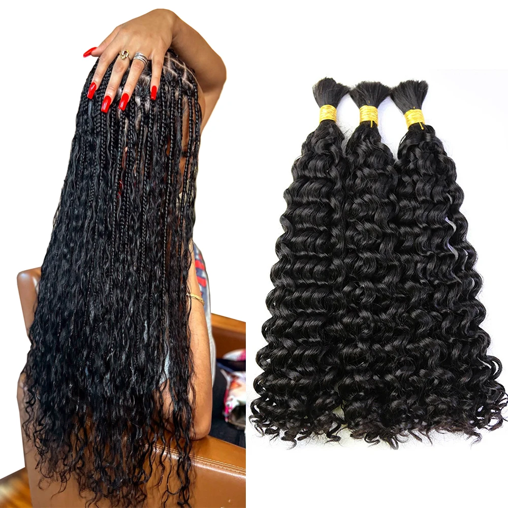 Boho Braids Human Hair Bulk Braiding Hair 100% Human Hair No Weft Human Hair For Boho Knotless Braids Brazilian Remy Braids Hair