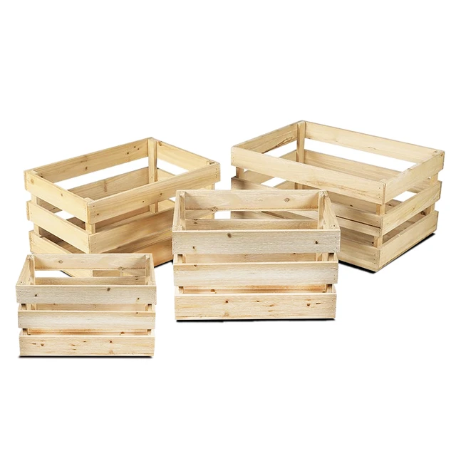 Juego 5 cajas de madera natural estilo retro - ✌️ Cajas madera decoracion