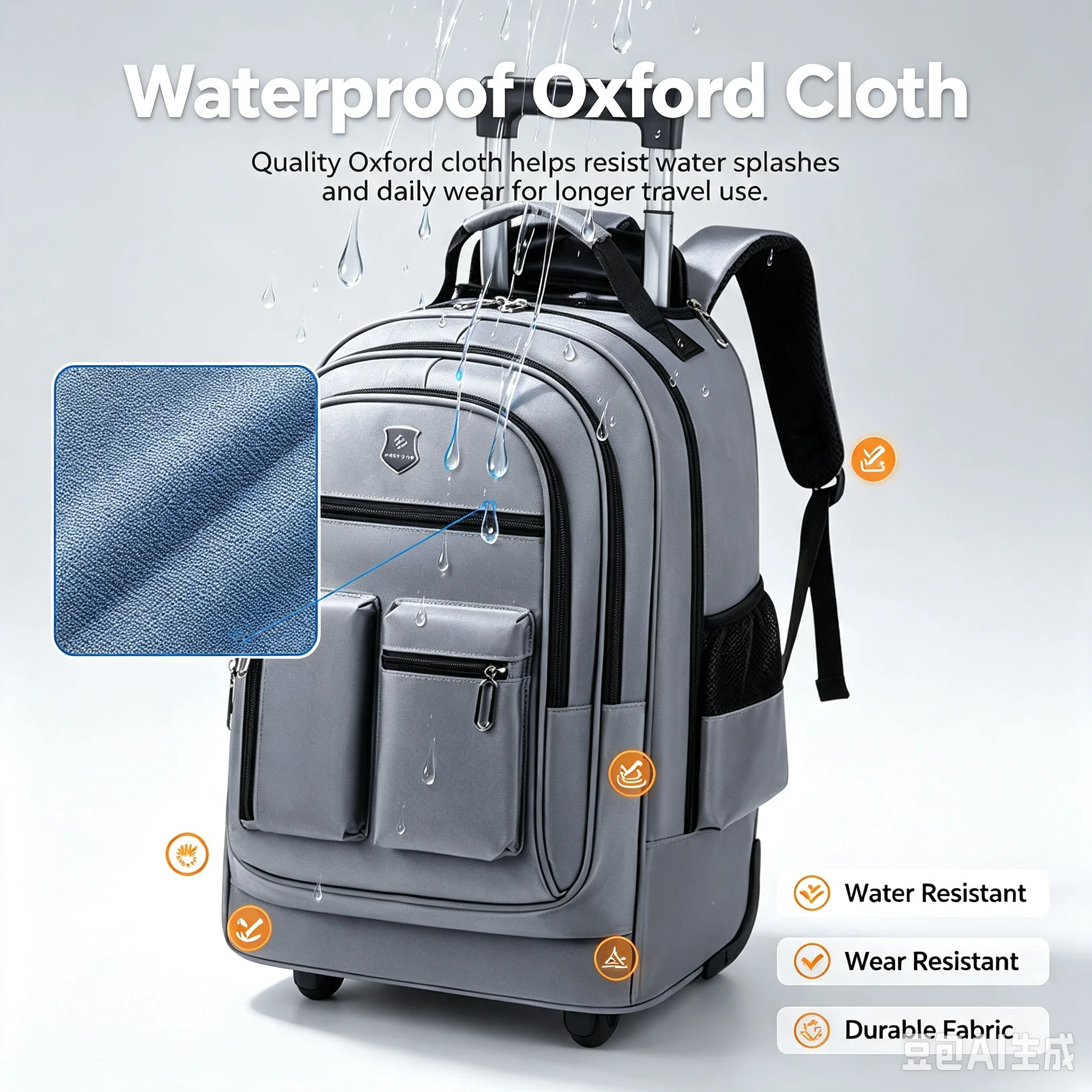 Travel Backpack with Wheels Lightweight Trolley Business Cabin Bag Rolling Laptop Briefcase for Women Men Business Travel Adults product image 4