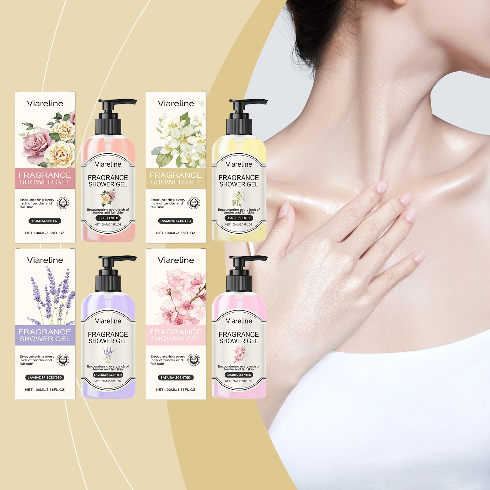Fragrance shower gel for moisturizing care