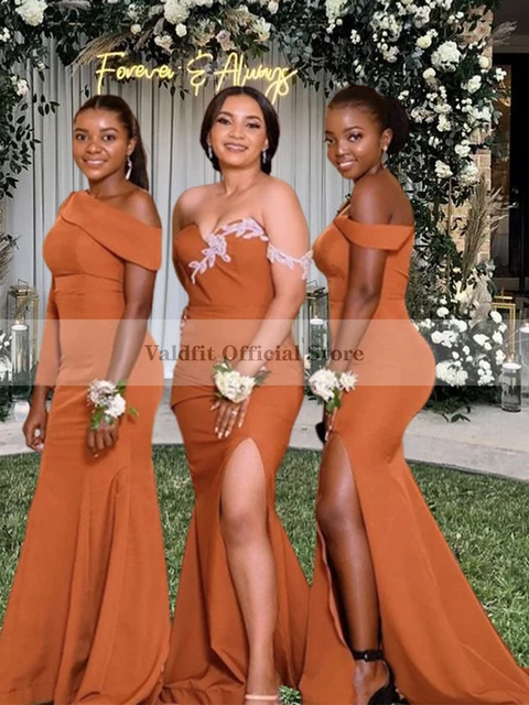 burnt orange bridesmaid dresses