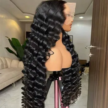 40 Inch 13x4 13×6HD Loose Curly Lace Front Human Hair Wigs For Women Preplucked Deep Wave Lace Frontal 5x5 Closure Glueless Wig 1