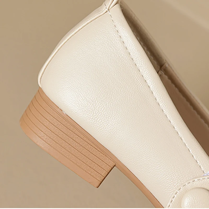 2023 spring and autumn women's low heels Korean style party and work wear Mary Jane Black Flats Ladies' casual boat shoes 41-43 5