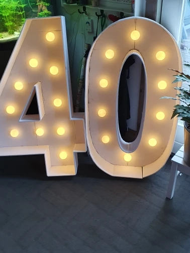 LED Light Giant Number Balloons - Birthday or Baby Shower Decor for 30, 40, 50th Events photo review