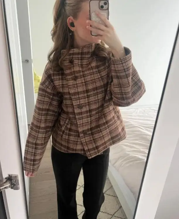 Vintage Plaid Overcoat