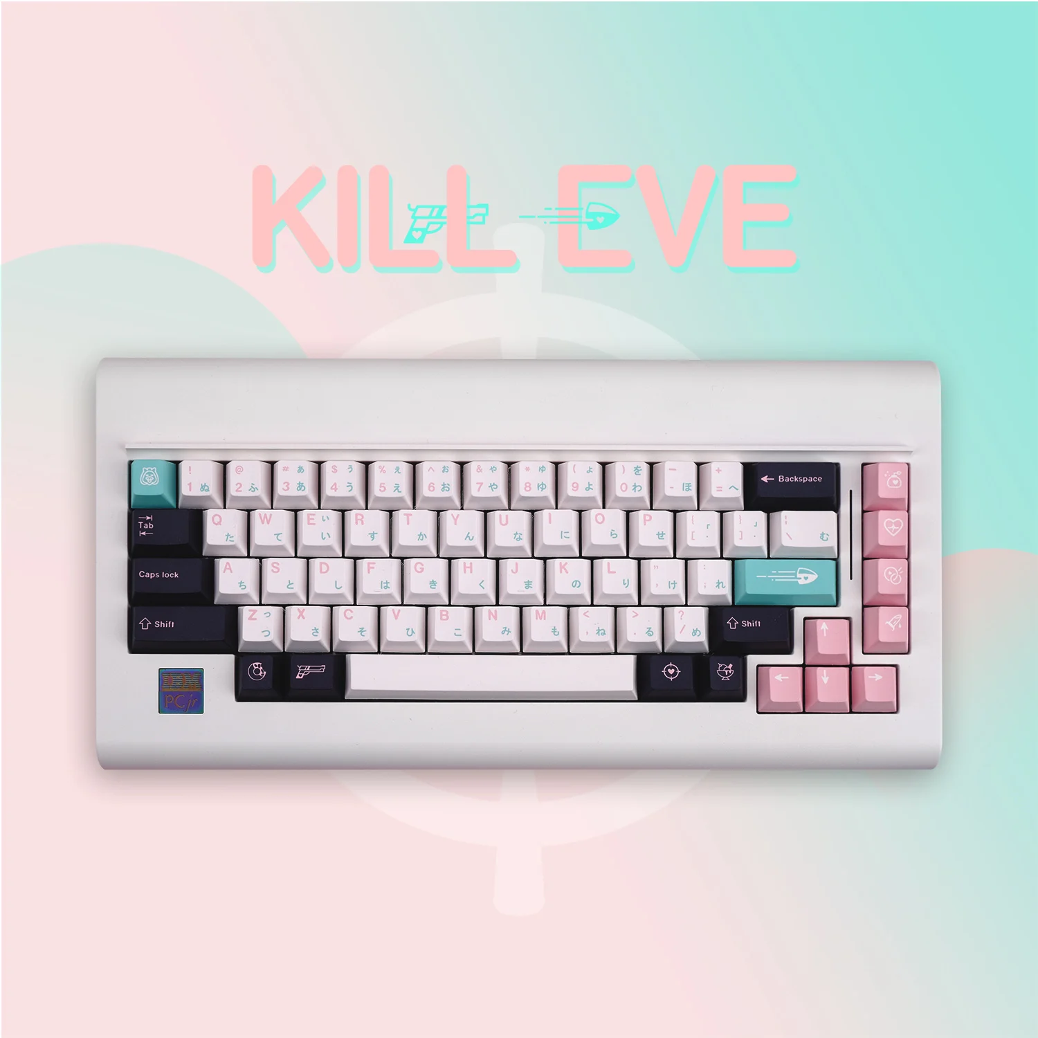 Chaves Gmk Matar Eve Keycaps Cereja Perfil Pbt Tintura Sublimação Teclado Mecânico para mx Switch com 6.25u 7u Spaceb 134