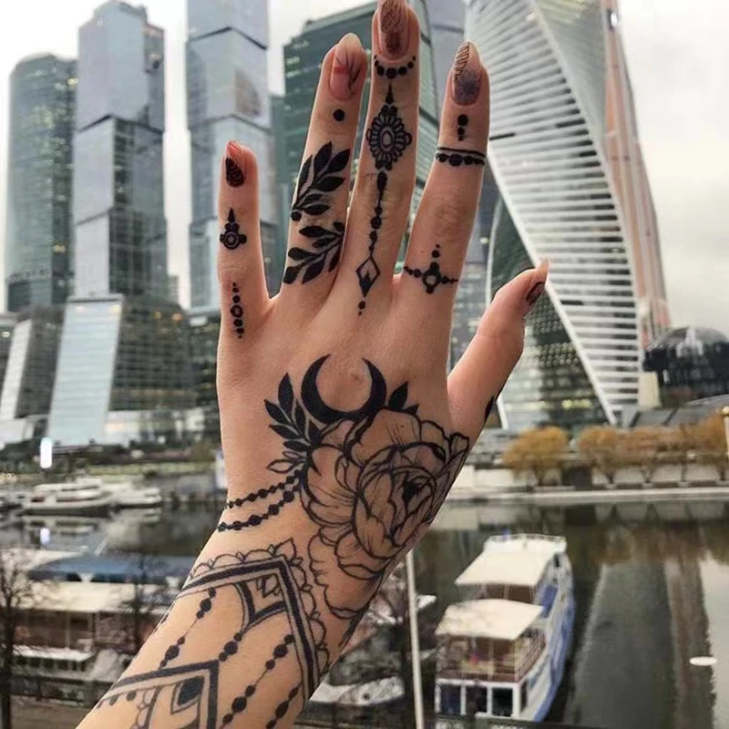 Organic Jagua Paste Juice Henna Temporary Ink Tattoo Body Art Painting Navy Blue Real Lifelike Waterproof 10ml