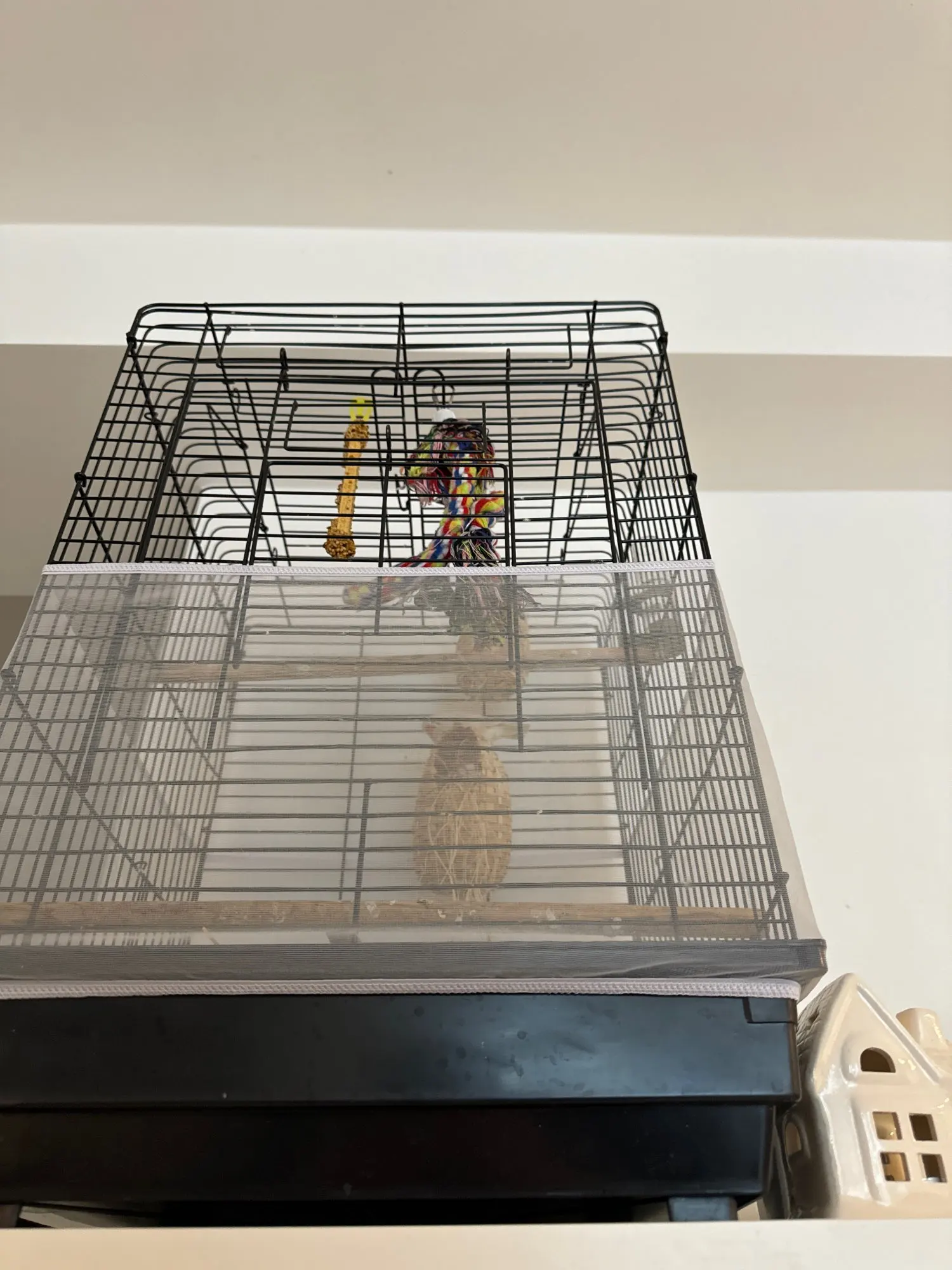 Cage Care, Stretchy Mesh Bird Cage Cover for Easy Cleaning and Guarding photo review
