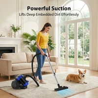 Aspirateur cylindrique sans sac 1200W avec filtre HEPA, grand bac à poussière de 1,5L, aspiration puissante pour tapis, sols durs et élimination des poils d'animaux, aspirateur domestique 8