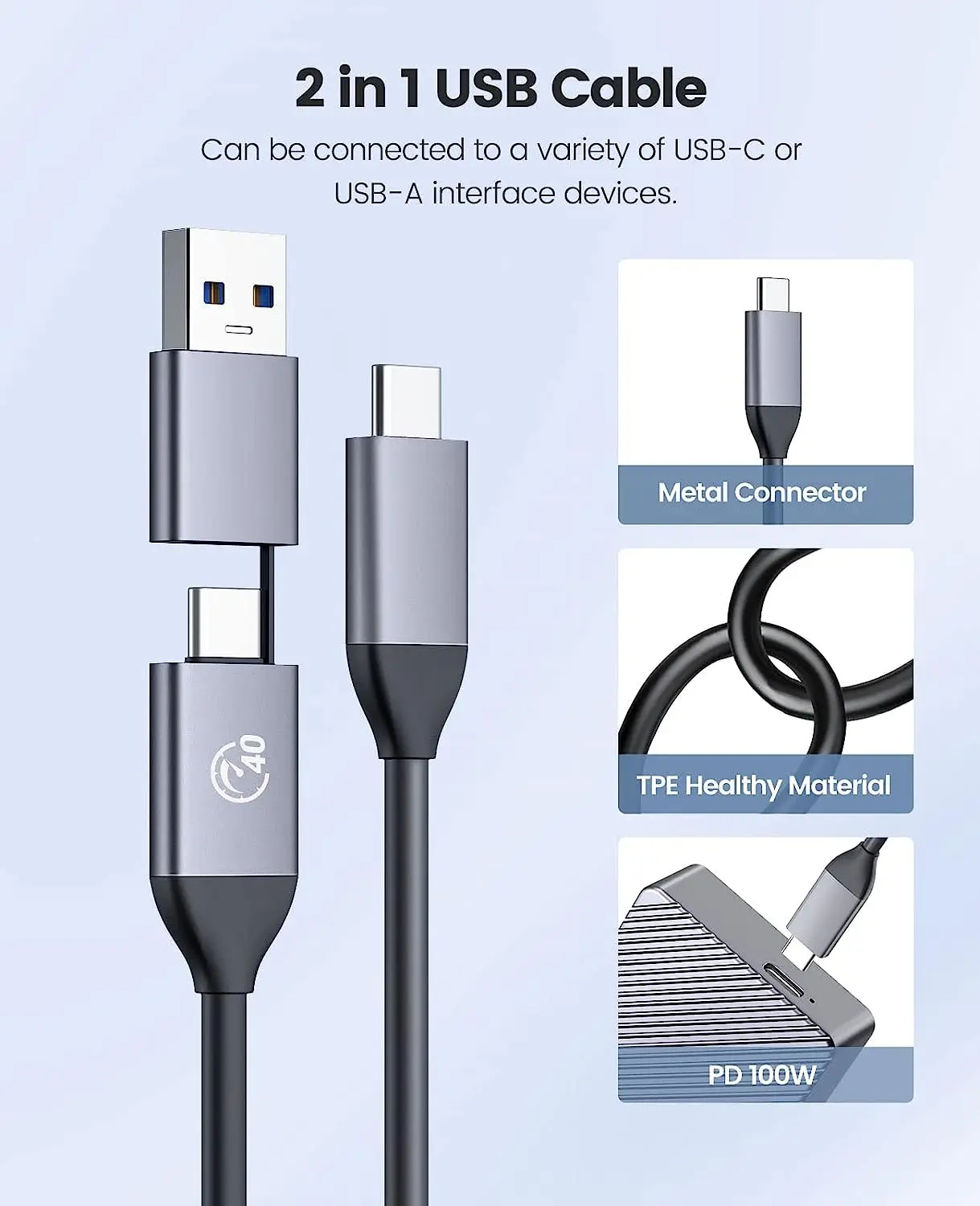 Orico-adaptador Externo de Alumínio Gabinete Ssd Usb c Compatível com Thunderbolt e Pcie 3.0x4 Ferramenta Gratuita M.2 Nvme 40gbps Usb4 - Imagem 2