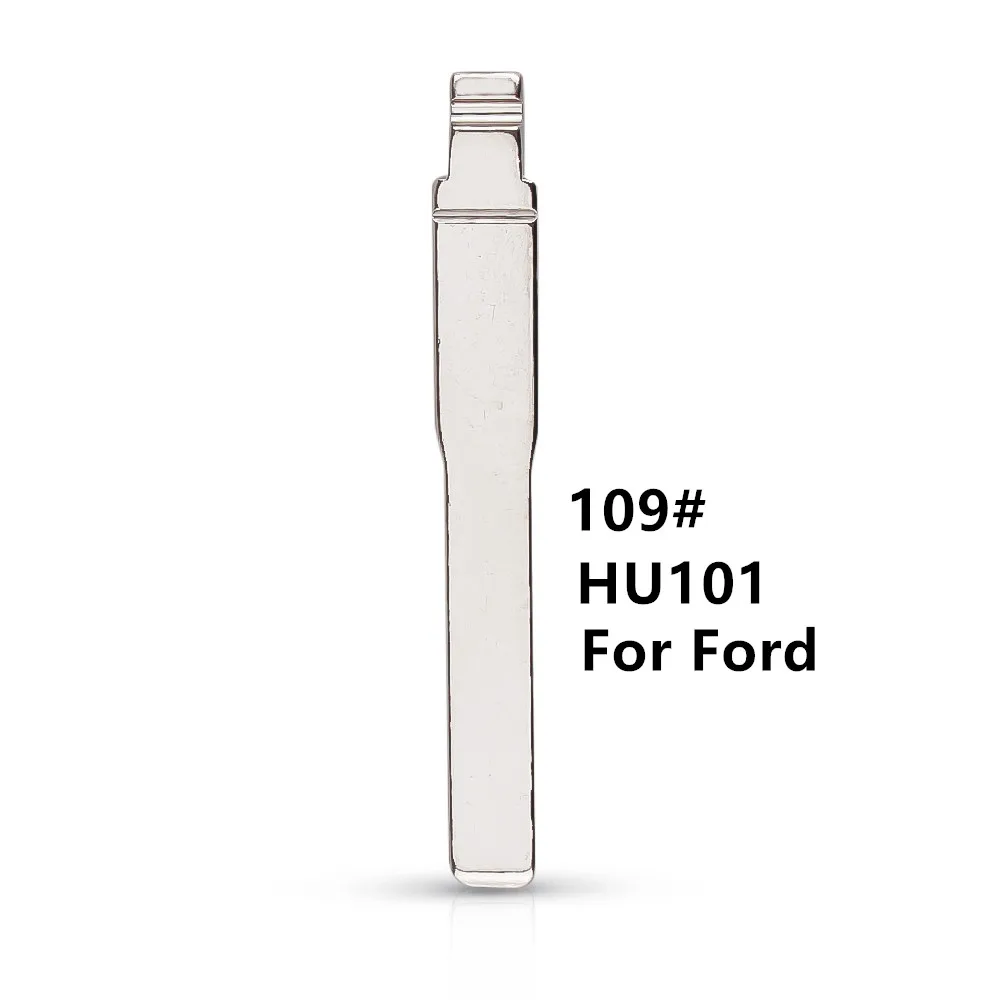 10pcs #109 Flip Key Replacement Remote Car Blank Uncut Key lishi HU101 Blade For Ford Focus Mondeo Fusion Fiesta Galaxy NO.109
