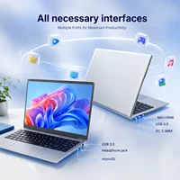 Ordinateur portable 14 pouces, 8 Go de RAM, 128 Go de SSD, PC portable 2,56 GHz Quad Core, ultra fin et léger, pour étudiants, avec WiFi, Bluetooth, écran HD, compatible Windows 10, pour le bureau, les études, argenté 4