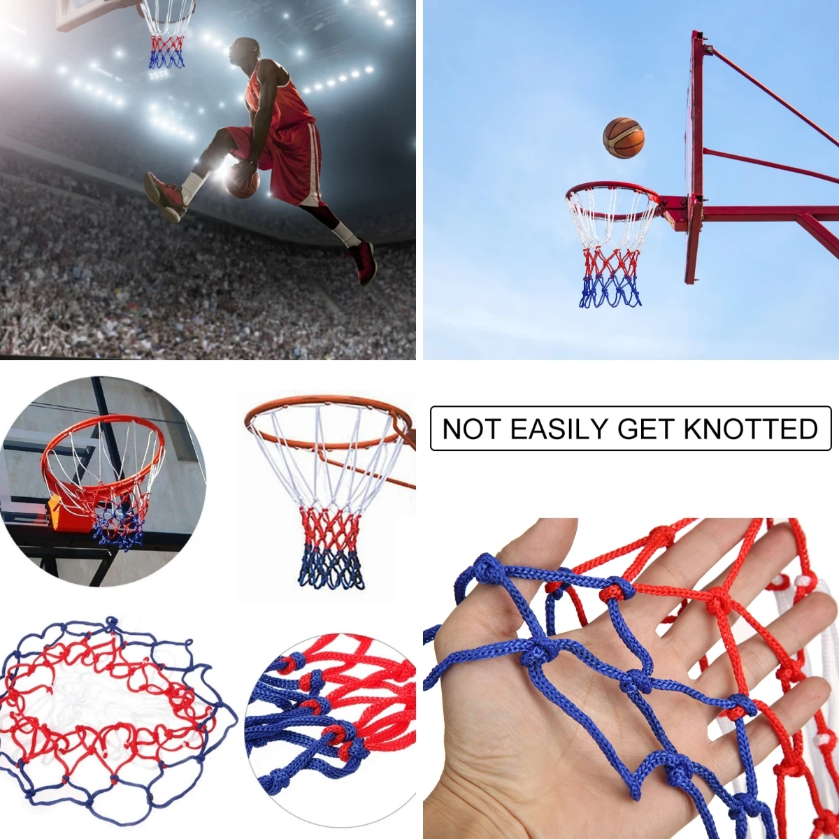 Outdoor Sports Basketball Net Standard Nylon Thread Fit any Basketball Hoop Mesh Net Backboard Rim Ball Pum12 Loops Accessories promotion nylon portable basketball cover mesh bag outdoor sports football soccer bags storage storage volleyball ball back g8x0