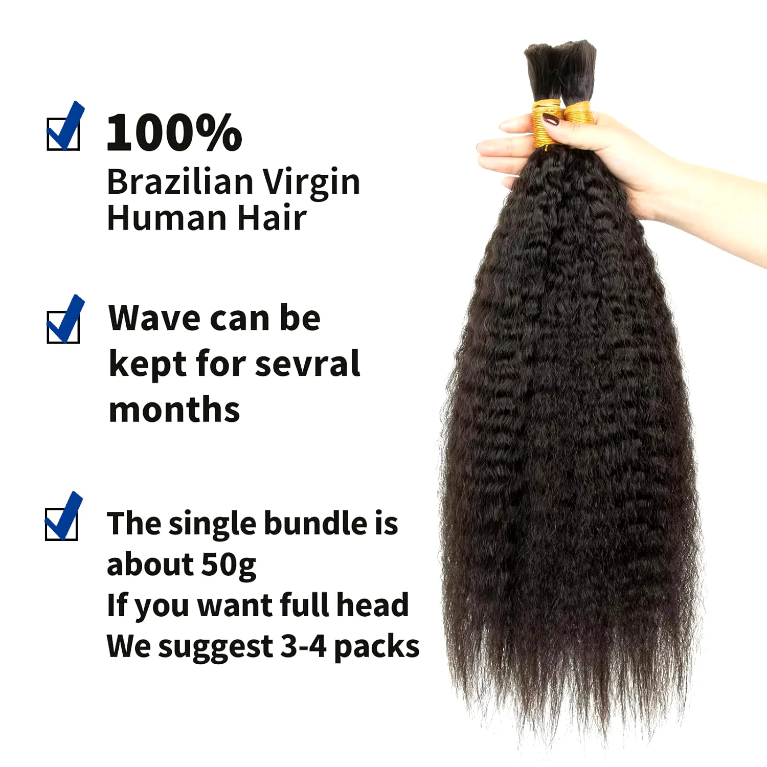Kinky Straight Human Braiding Hair No Weft Yaki Bulk Hair for Braiding 100% Unprocessed Brazilian Remy Human Extensions human braiding hair,braiding hair extensions,human hair extensions