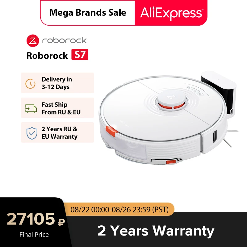 Roborock S7 Robot Vacuum Cleaner Automatic Smarthome Planned Wet Dry Sweep Dust Washing Mop App