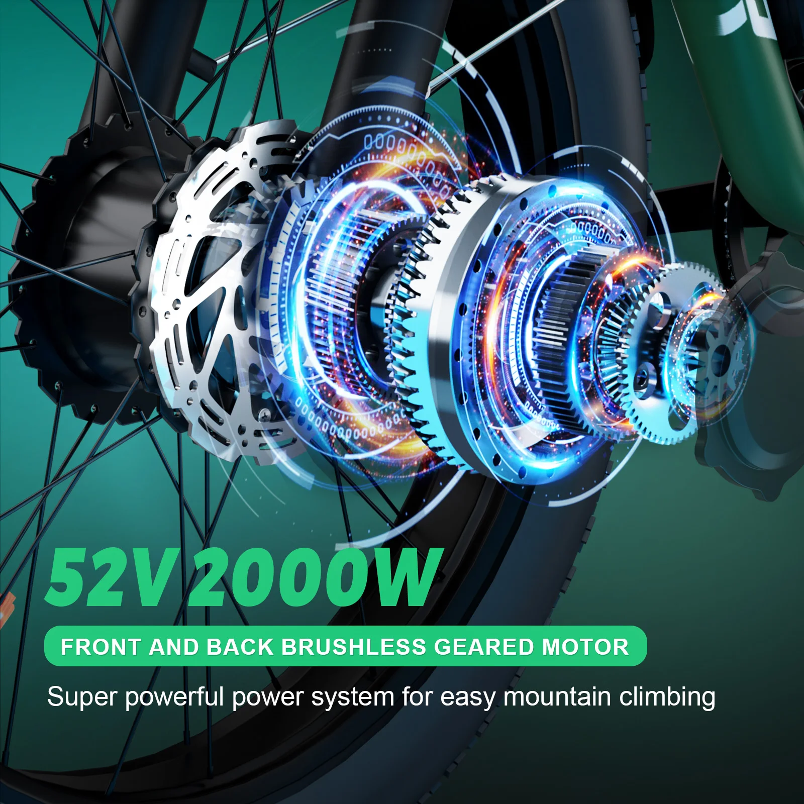 Zeegr S1 Electric Mountain Bike - 52V Dual Motor, Full Suspension, 35MPH 80Mile, Winter-Ready for US Off-Road Electric Bike