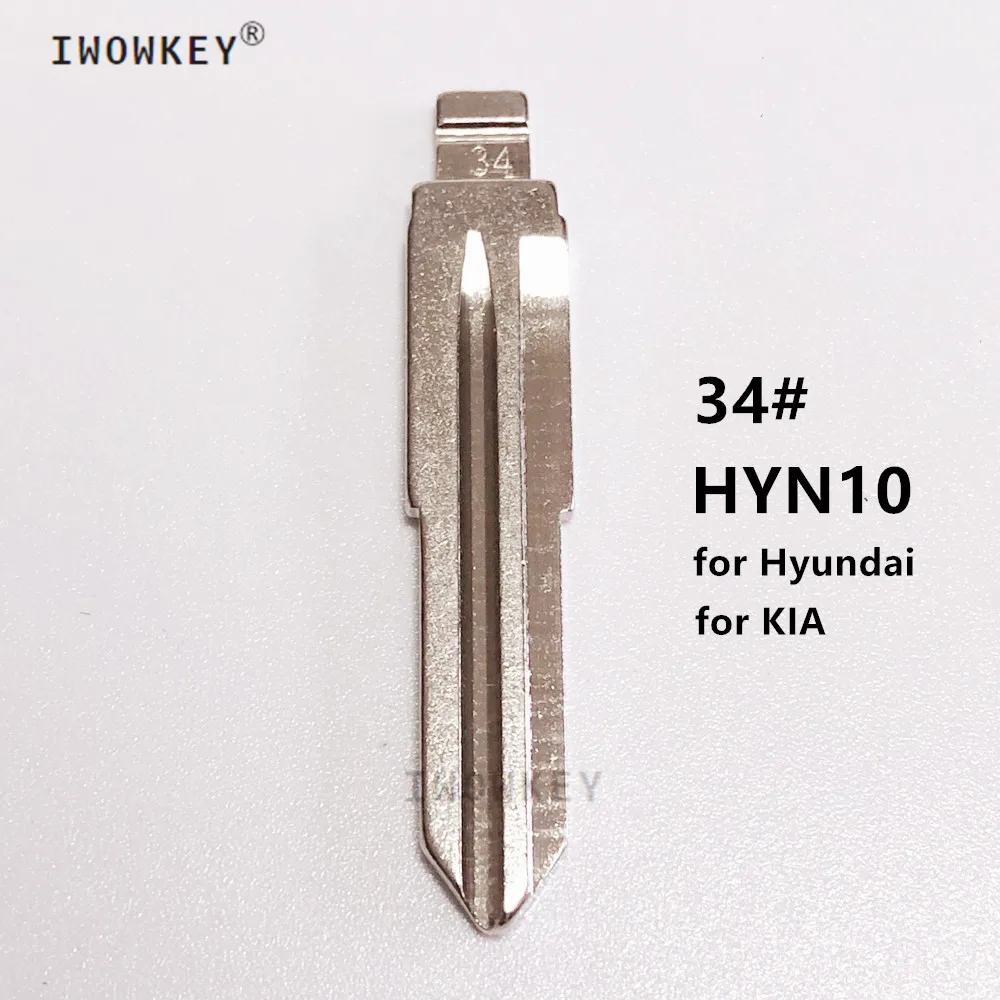 

10pcs #34 Metal Blank Uncut Flip HYN10 KD/VVDI Remote Key Blade for Hyundai ACCENT MISTRA Kia RIO M4 Car Remote Key Blade