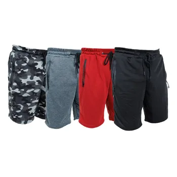3 Pack Men Sweat Shorts Soft Casual Zipper Pocket Fleece Lounge Gym short S-3XL 1