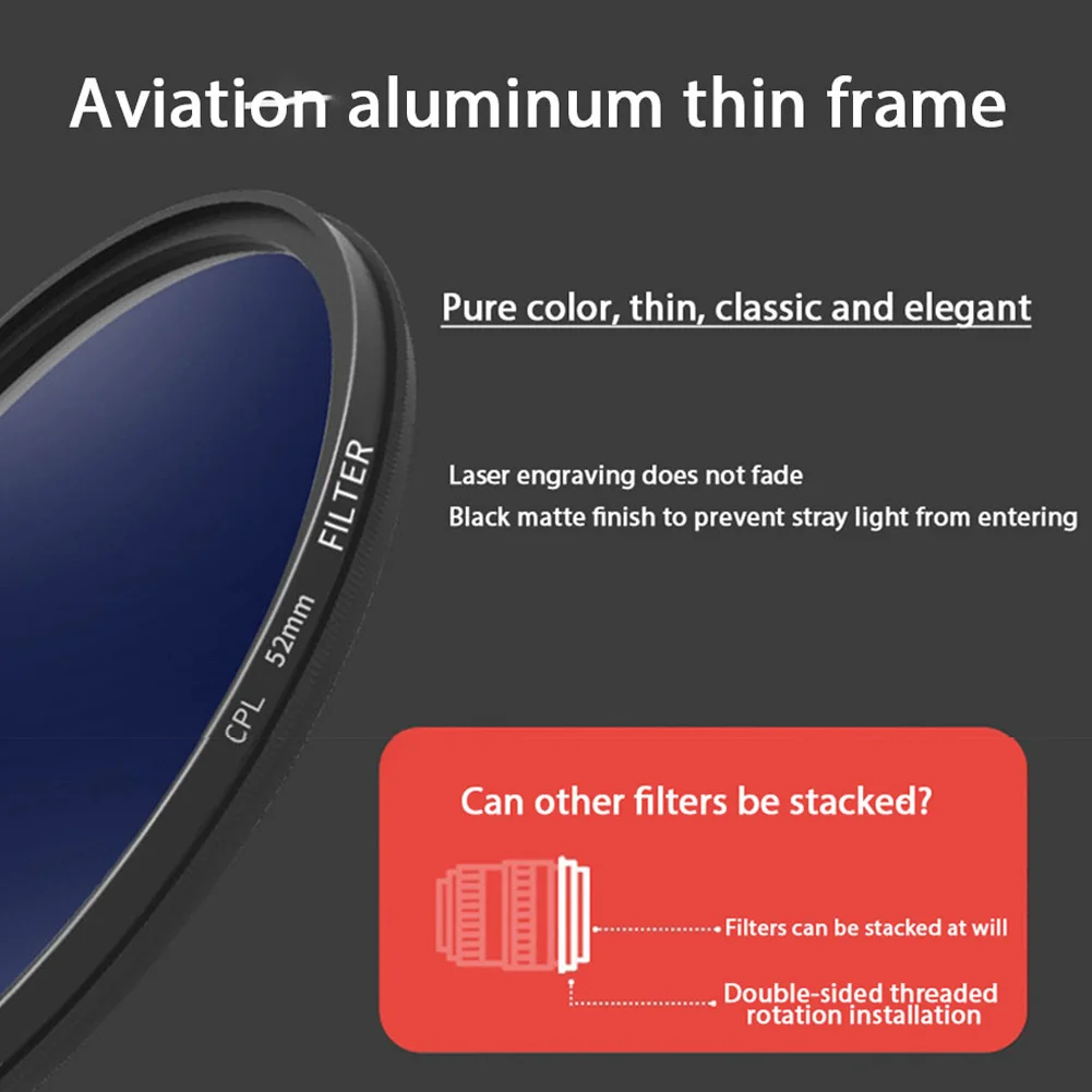 ERIKOLE CPL Circular Polarizing Filter-37-82 mm for Canon Nikon Sony etc camera len filters camera lens filter circular polarizing filter