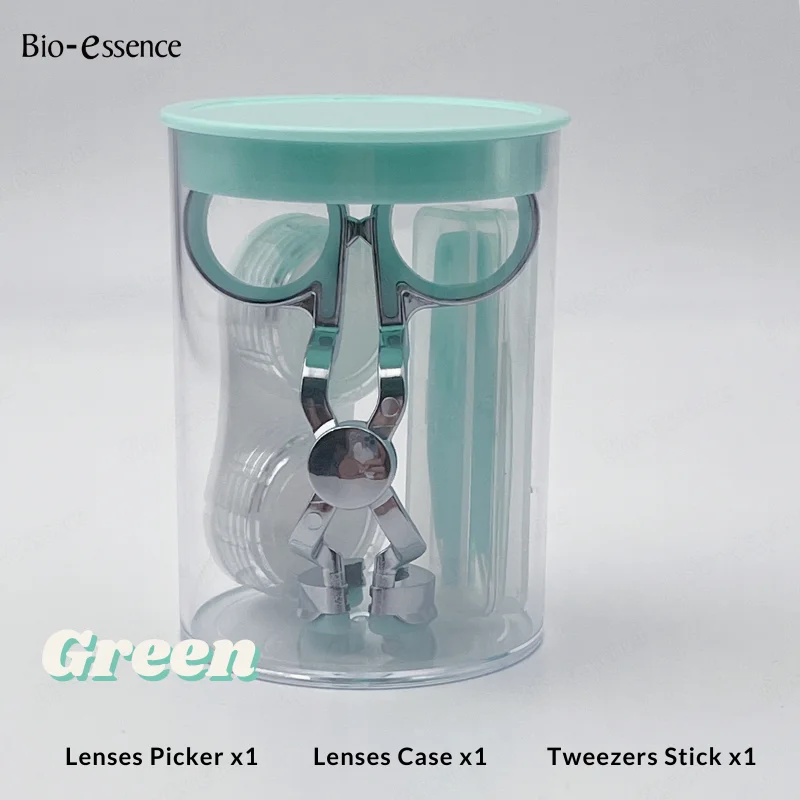 1 Set Contact Lenses Case Tweezers Stick Contacts Lens Picker Durable Plastic Portable Contacts Lens Pick&Wear Tools