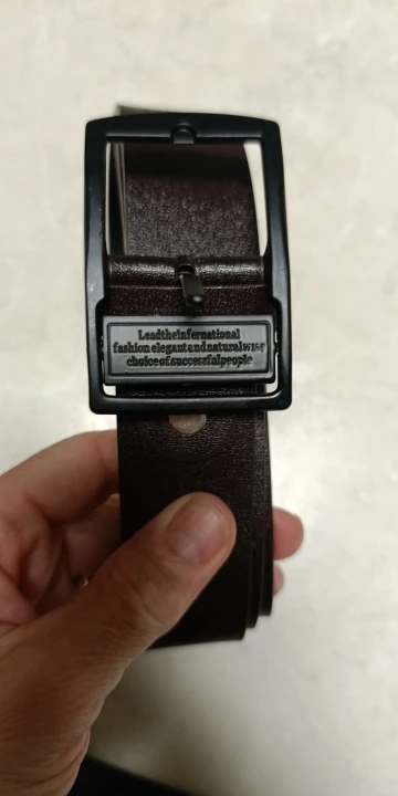 MIDNIGHT SOVEREIGN™ – Black Buckle Genuine Leather Belt photo review