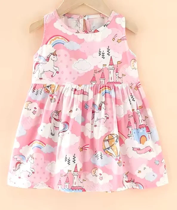 Vestido de niña de algodón, ropa de verano para niños, vestidos de flores para niñas, traje de fiesta de princesa sin mangas, ropa para niños photo review