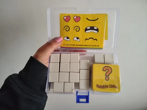 Kids Face Change Cube Game Montessori Expression Puzzle Building Blocks Toys Early Learning Educational Match Toy for Children photo review