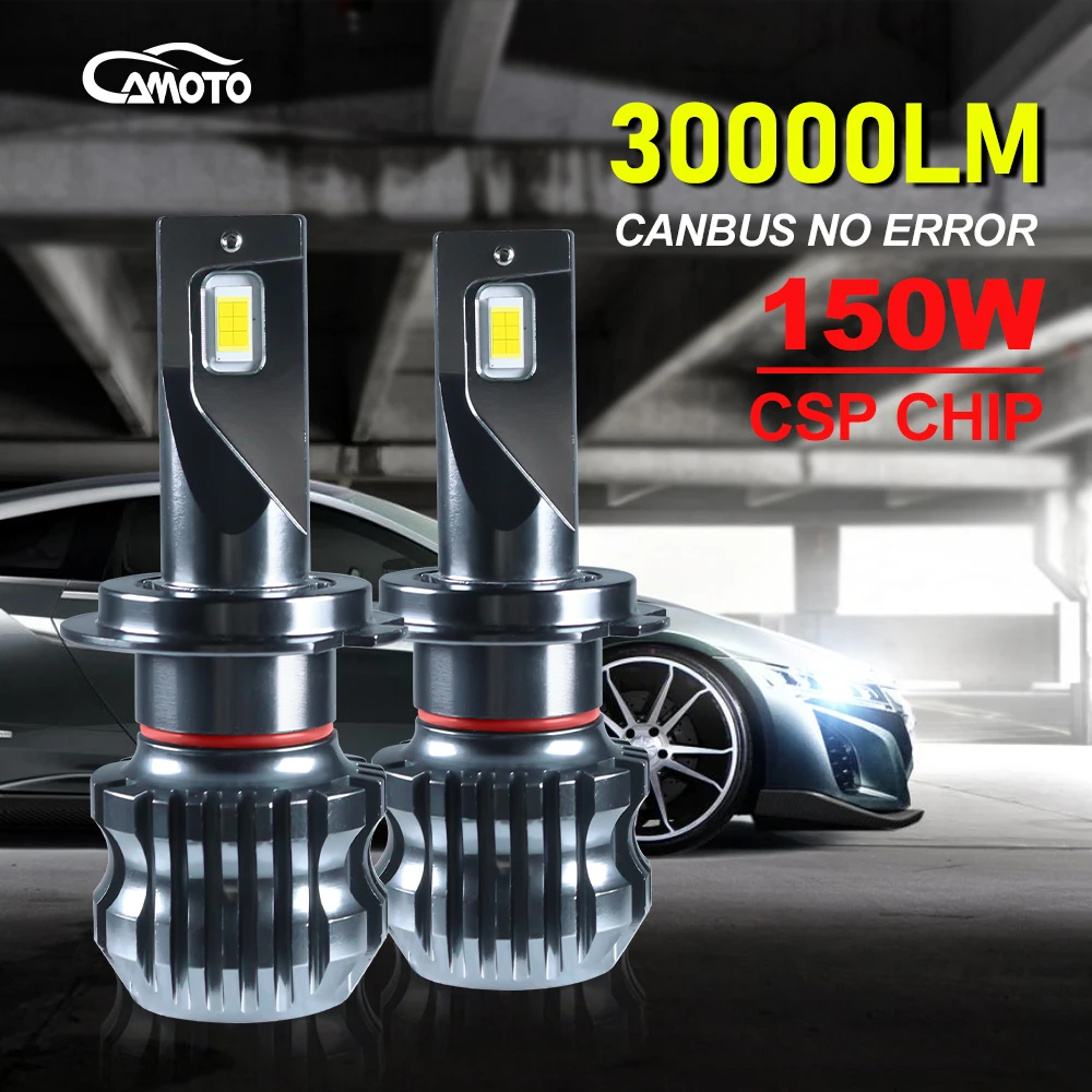 

CAMOTO Mini Size H4 H7 LED Car Headlights 9005 9006 30000 Lumens H1 H11 headlight H3 H13 9004 9007 Canbus Automobile Fog Lamp