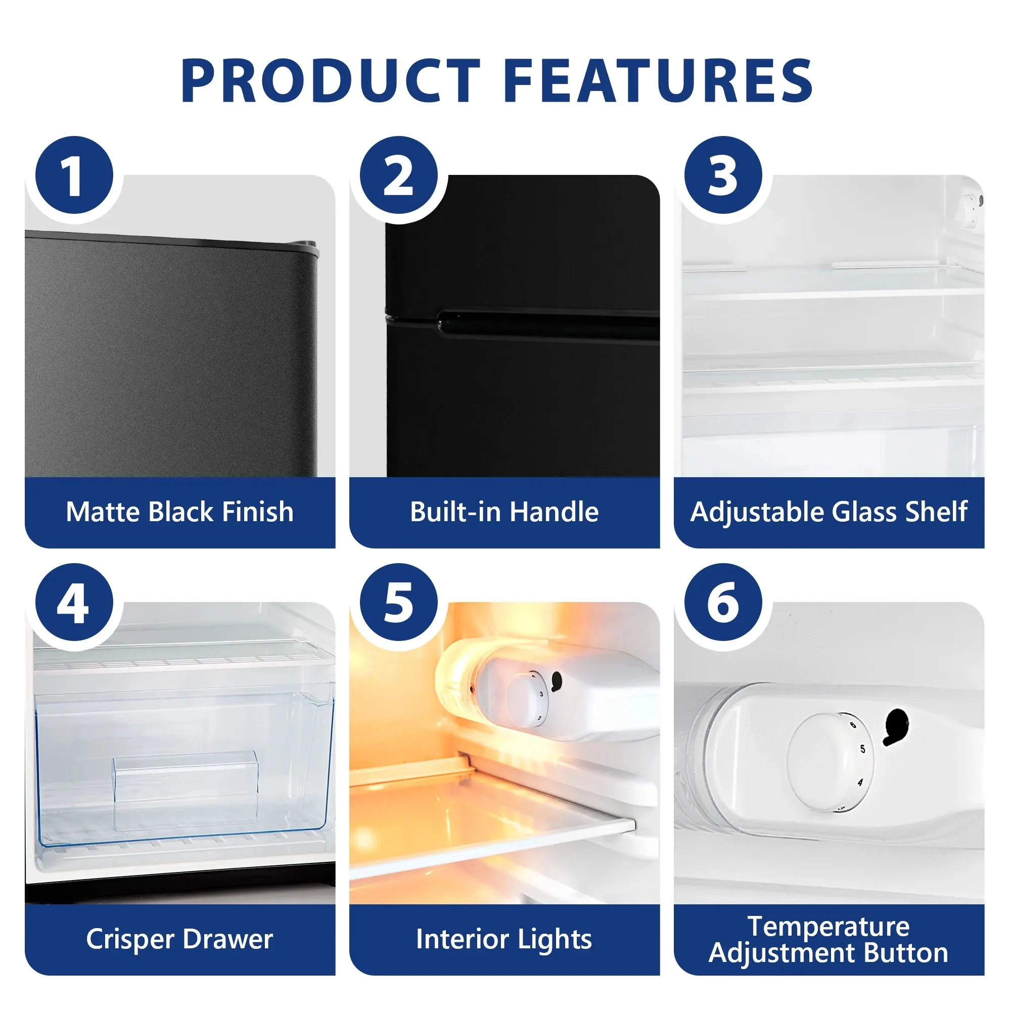 SIMZLIFE Mini Fridge with Freezer, 3.15 Cu ft Two Door Compact Small Fridge Adjustable Removable Shelves,For Bedroom/Dorm/Office 3 SIMZLIFE Mini Fridge with Freezer, 3.15 Cu ft Two Door Compact Small Fridge Adjustable Removable Shelves,For Bedroom/Dorm/Office 3