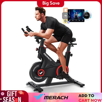 MERACH Indoor Exercise Bike with Auto Resistance Bluetooth Stationary Bike with APP Data Tracking & Tablet Holder Cycling Bike 1