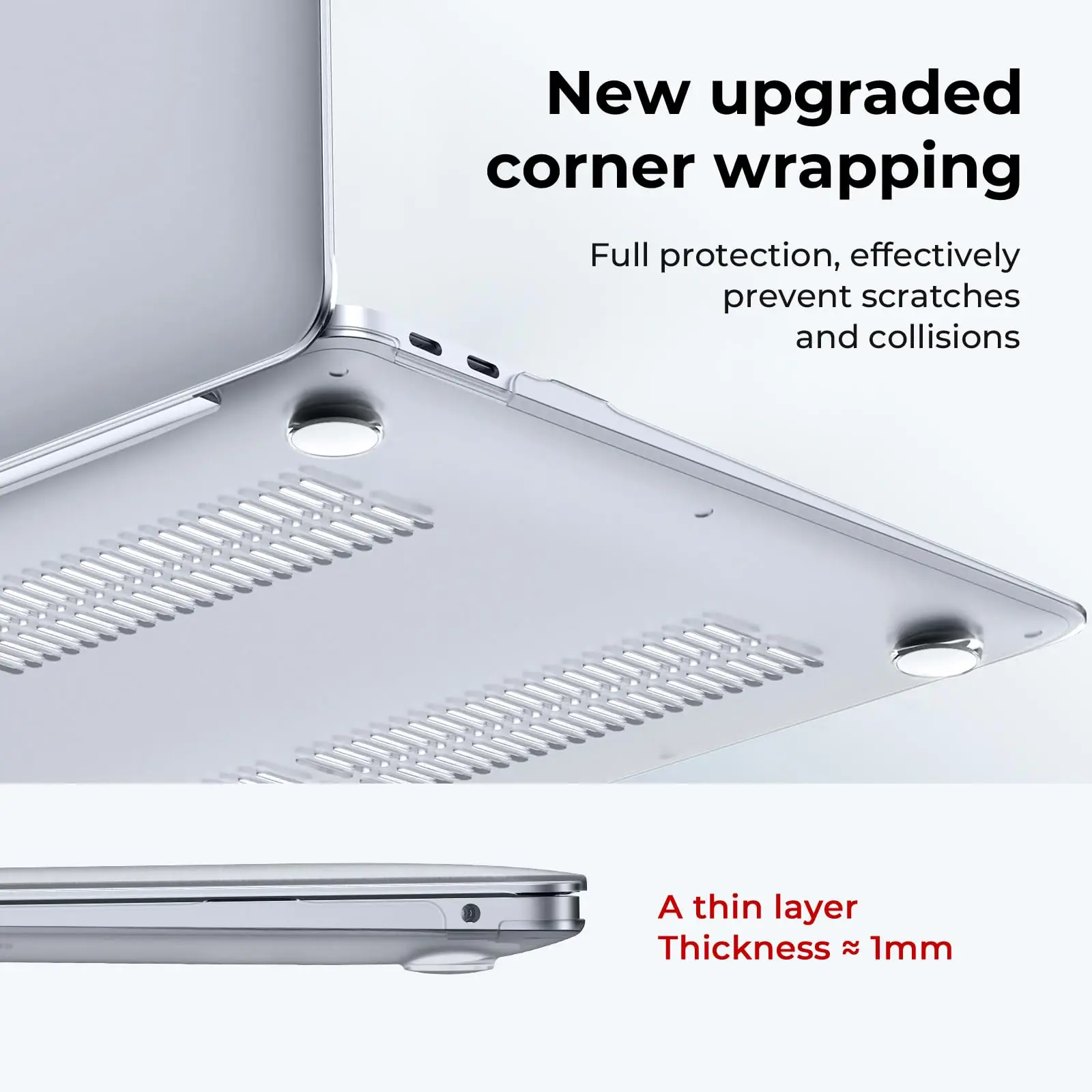 Laptop Case EooCoo Crystal Clear Hard Case For Macbook Air 13 M1 13.3 Inch Plastic Protective