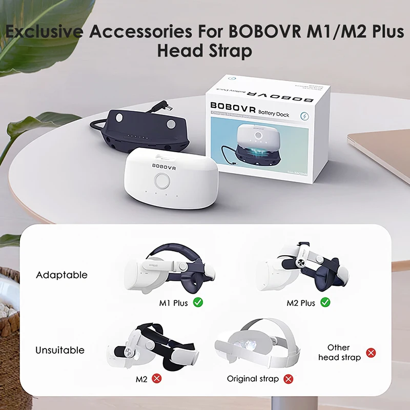 BOBOVR Battery Dock Upgrade Kit for M2 Plus Haed Strap Quickly Convert M1 M2  Plus To Battery Pack Strap For Quest2 Accessories
