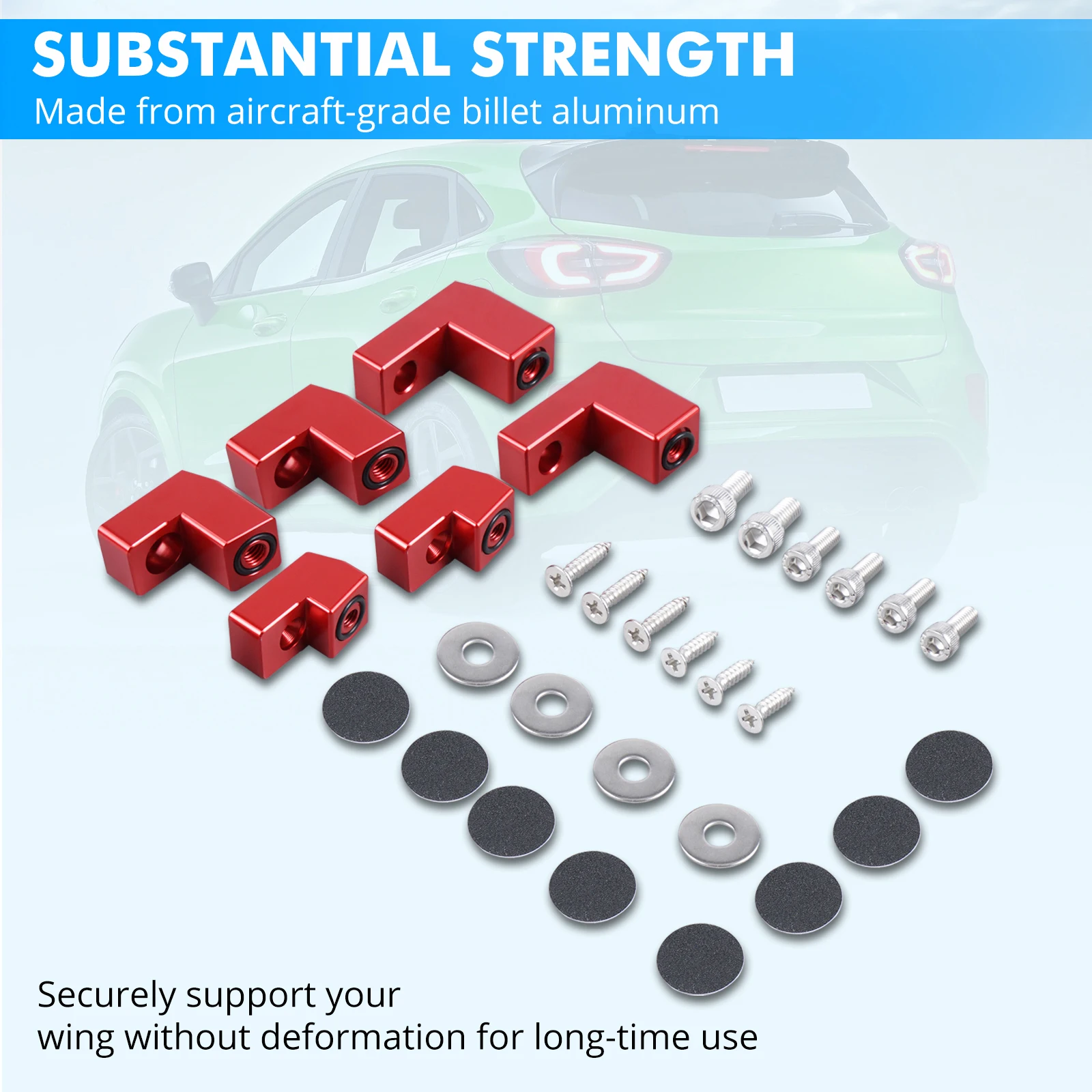 Car Rear Wing Spoiler Bracket Kits for Ford Fiesta ST MK7 Mk6 car rear wing spoiler